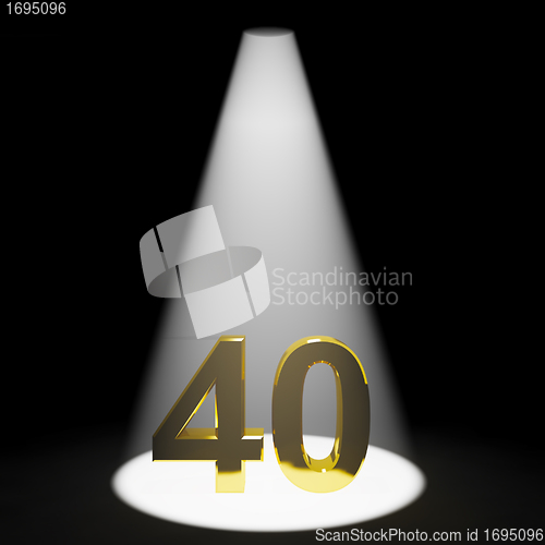 Image of Gold 40 Or Forty 3d Number Closeup Representing Anniversary Or B