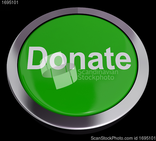 Image of Donate Button In Green Showing Charity And Fundraising