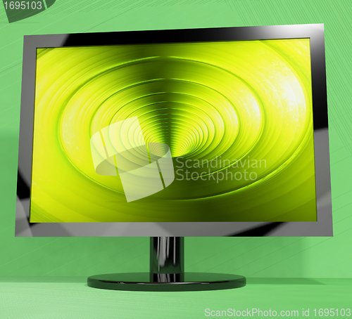 Image of TV Monitor With Vortex Picture Representing High Definition Tele