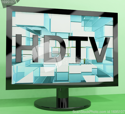 Image of HDTV Monitor Representing High Definition Television Or TV