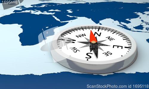 Image of Compass on world map
