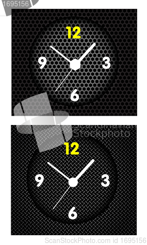 Image of Abstract metal background with modern clock