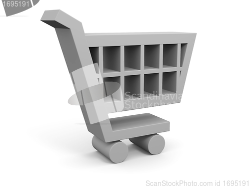 Image of 3D illustration of shopping trolley