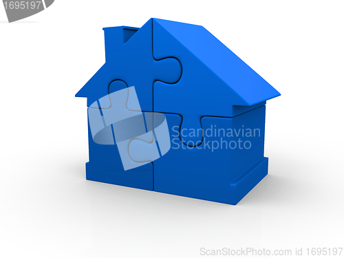 Image of Blue puzzle house