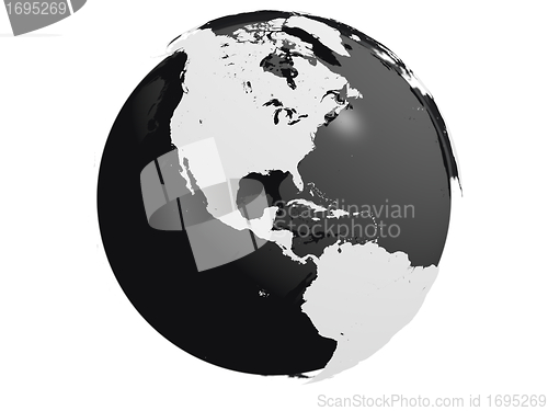 Image of Earth model with black core