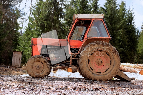 Image of tractor in the wild