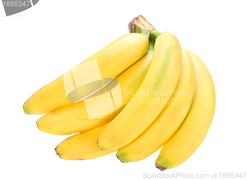 Image of bunch of yellow fresh bananas