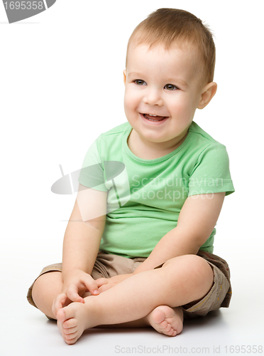 Image of Portrait of a cute cheerful little boy