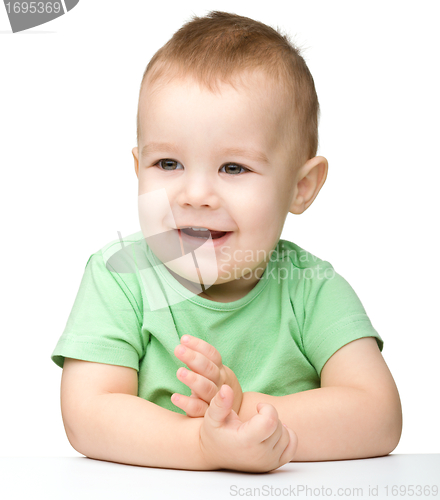 Image of Portrait of a cute and happy little boy