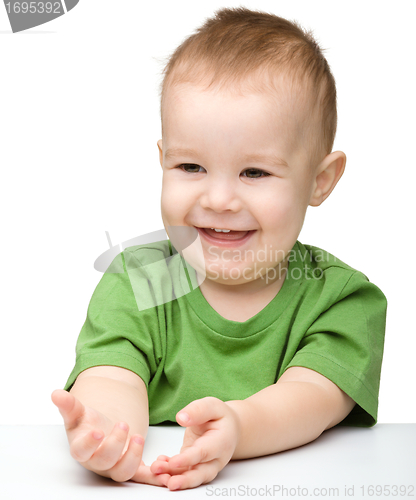 Image of Portrait of a cute and happy little boy