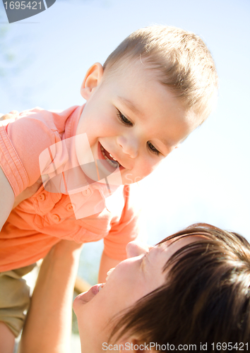 Image of Portrait of a mother with her son