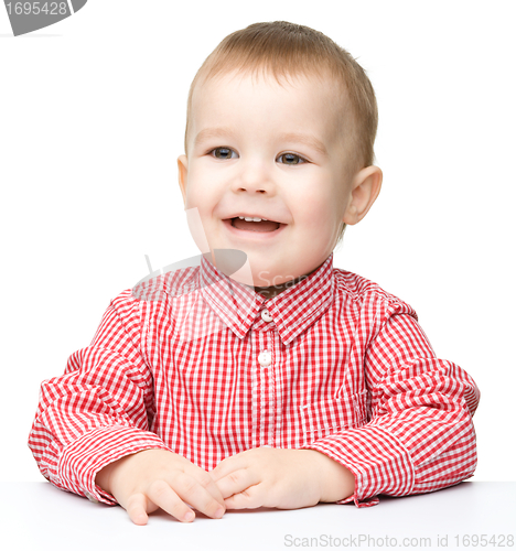 Image of Portrait of a cute cheerful little boy