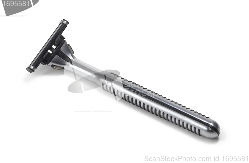 Image of metallic safety razor