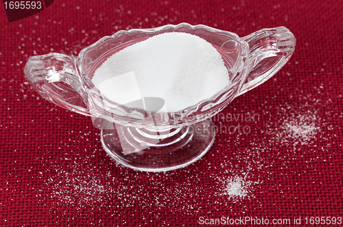 Image of Cut glass bowl full of table salt