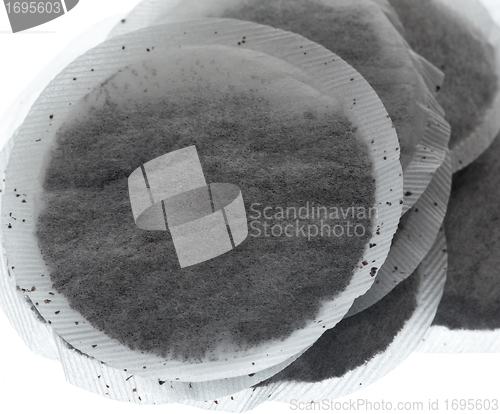 Image of Macro image of round tea bags