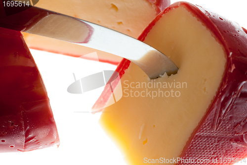 Image of Round wax covered dutch edam gouda cheese