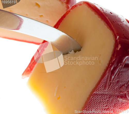 Image of Round wax covered dutch edam gouda cheese