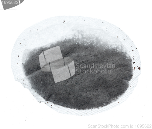 Image of Macro image of round tea bags isolated