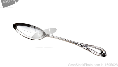 Image of Sterling silver tea spoon isolated
