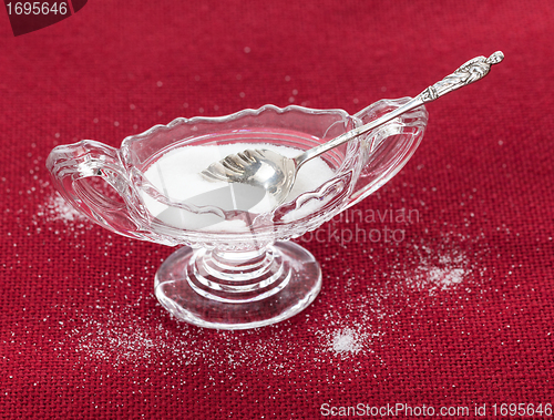 Image of Cut glass bowl full of table salt