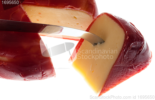 Image of Round wax covered dutch edam gouda cheese