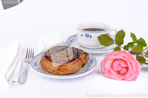 Image of Cake and tea.