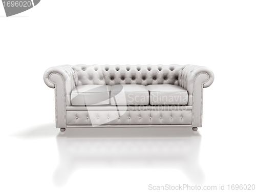 Image of White leather sofa
