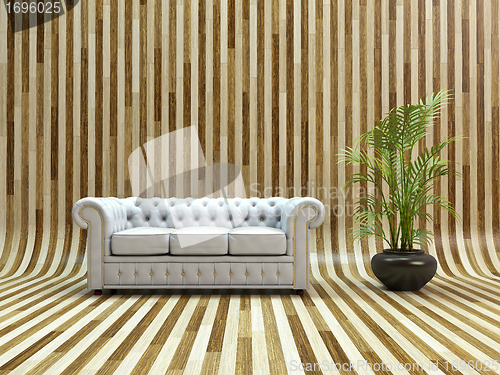 Image of White leather sofa
