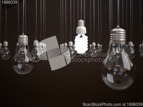 Image of Energy saving light bulb.