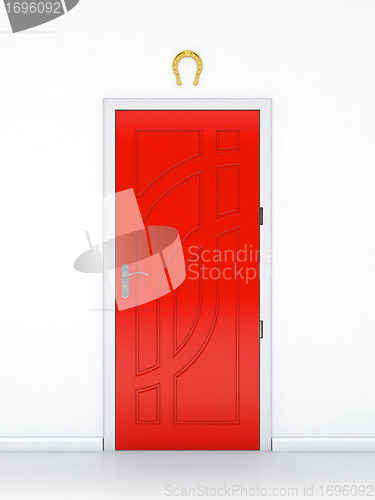 Image of Red door and the golden horseshoe