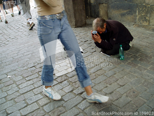 Image of beggar in prague