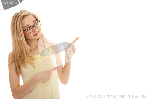 Image of young beautiful blonde woman emotion isolated on white background