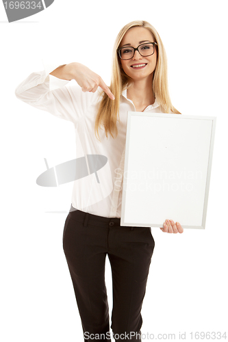 Image of young succsessfull business woman isolated on white background