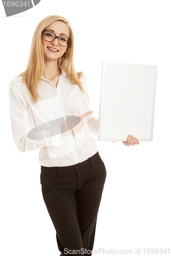 Image of young succsessfull business woman isolated on white background