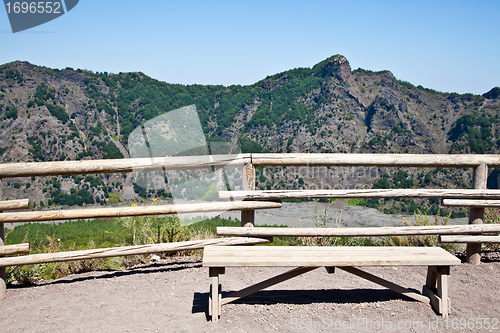 Image of Bench in front Vesuvius crater