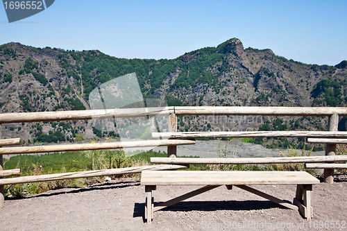 Image of Bench in front Vesuvius crater