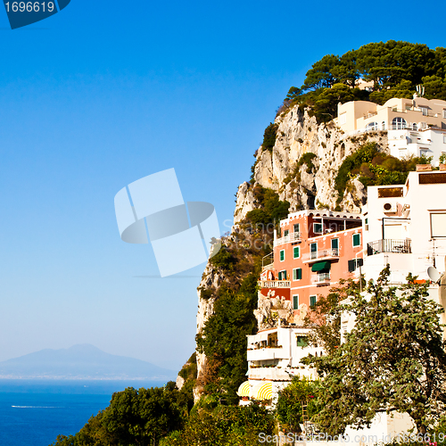 Image of Vesuvius volcano from Capri Isle