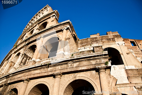 Image of Colosseum with blue sky