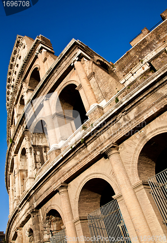 Image of Colosseum with blue sky