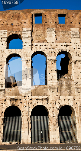 Image of Colosseum with blue sky