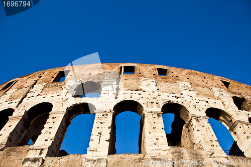 Image of Colosseum with blue sky