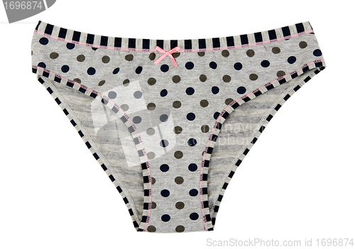 Image of Grey Women's panties with polka dots