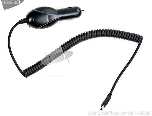 Image of black power cable to the phone car