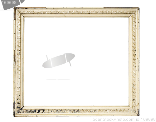 Image of Weathered White Picture Frame w/ Path