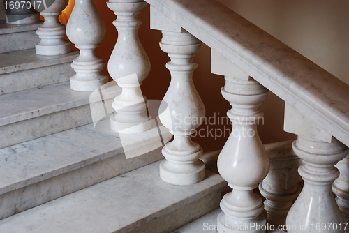 Image of ancient marmoreal stairs with balusters