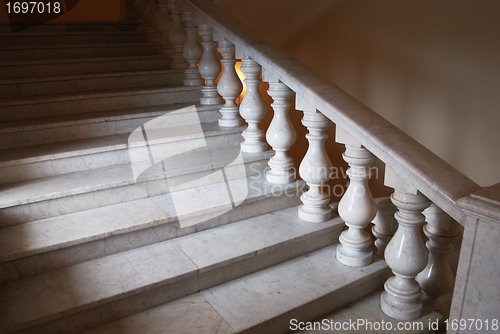 Image of ancient marmoreal stairs with balusters