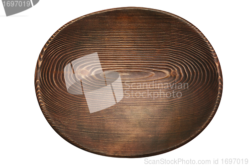 Image of oval handmade wooden stained plate