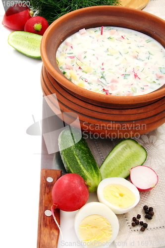 Image of Preparation of a cold soup with kefir.