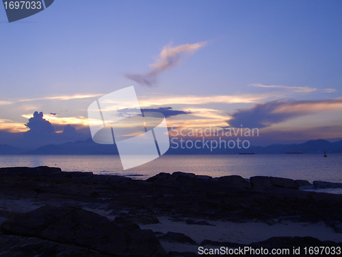 Image of Sunset along the coast in Hong Kong