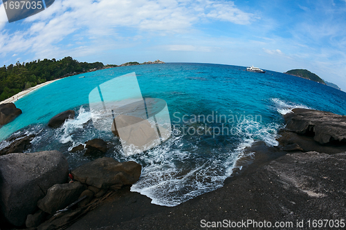 Image of Rock in the ocean.